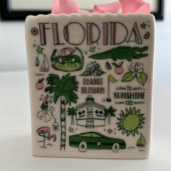 Starbucks Been There Series Florida Cute Pink and Green Ceramic Bag - Picture 1 of 7